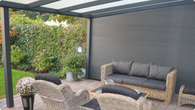 Aluwand für Terrassendach Wand Aluminium für Terrassenüberdachung