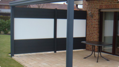 Wand aus Aluminium und Polycarbonat für Terrassendach Wand aus Aluminium und Polycarbonat